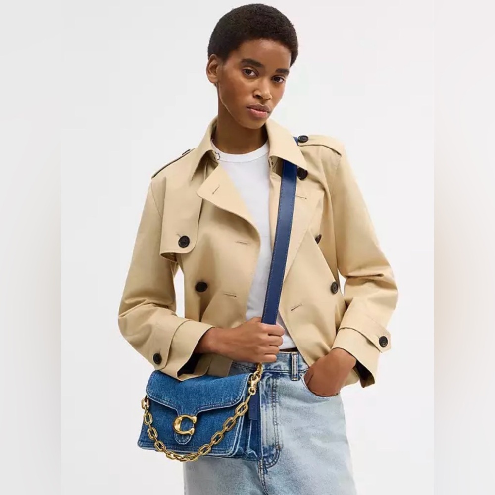 NWT Coach Chain Tabby Shoulder Bag In Denim - Picture 2 of 11
